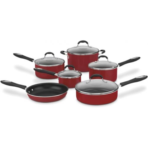  Cuisinart 55-11R Advantage Nonstick 11-Piece Cookware Set, Red