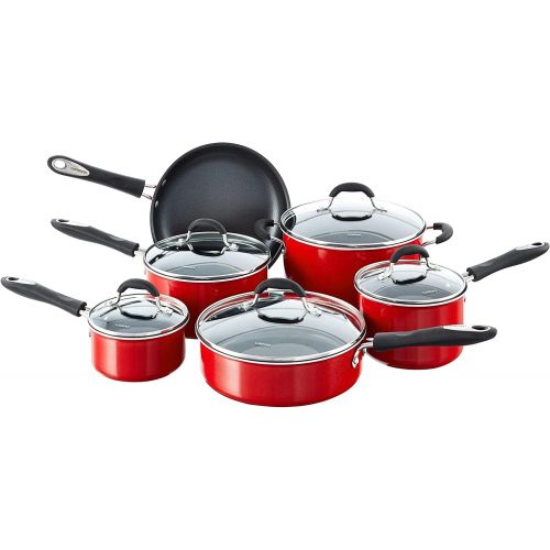  Cuisinart 55-11R Advantage Nonstick 11-Piece Cookware Set, Red