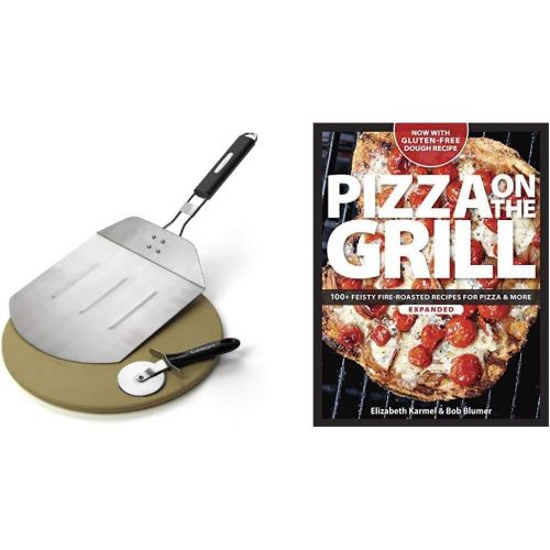  Cuisinart CPS-445, 3-Piece Pizza Grilling Set, Stainless Steel & Pizza on the Grill: 100+ Feisty Fire-Roasted Recipes for Pizza & More