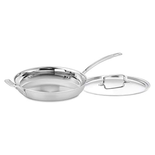  Cuisinart MultiClad Pro 12 w/Helper Handle Skillet, Inch, Stainless Steel