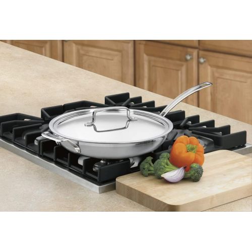  Cuisinart MultiClad Pro 12 w/Helper Handle Skillet, Inch, Stainless Steel