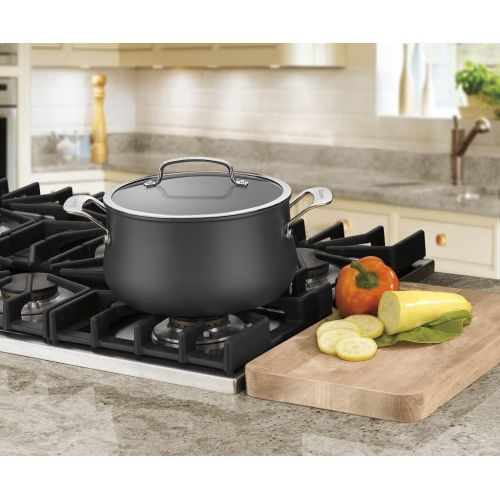  Cuisinart 6445-22 5-Quart Dutch Oven with Cover, Black/Stainless Steel