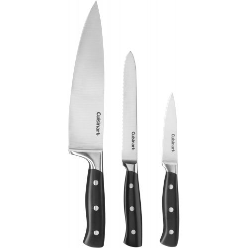  Cuisinart C77TR-3P Triple Rivet Collection 3-Piece Knife Set, 8-Inch Chefs, 5.5-Inch Utility and 3.5-Inch Paring