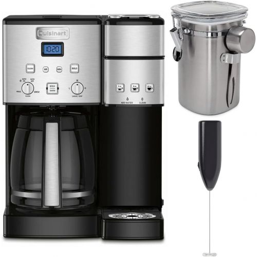  Cuisinart Coffee Center SS-15 12-Cup Coffeemaker and Brewer with Coffee Canister and Handheld Milk Frother Bundle (3 Items)