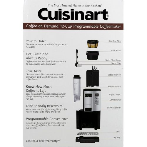  Cuisinart DCC-3000 Coffee-on-Demand 12-Cup Programmable Coffeemaker With Filter