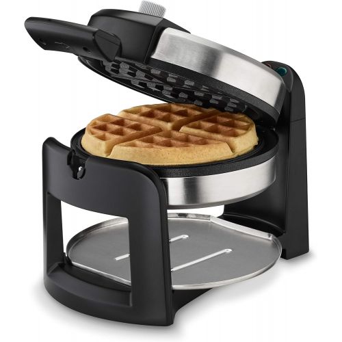  Cuisinart WAF-F30 Round Flip Belgian Waffle Maker, Black/Silver, 1 inch thick