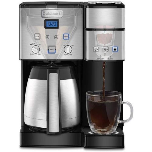  Cuisinart SS-20 Coffee Center 10-Cup Thermal Single-Serve Brewer Coffeemaker (Silver) Bundle with Chefwave Coffee Canister (2 Items)