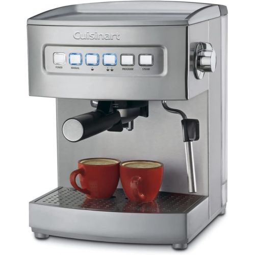  Cuisinart EM-200NP1 Programmable 15-Bar Espresso Maker with Descaling Powder, Handheld Tamper, and Frothing Pitcher (4 Items)