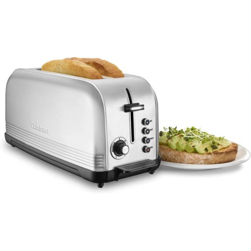  Cuisinart CPT-2500 2-Slice Long Slot Toaster (Silver) with 8-Inch Nylon Flipper Tongs Bundle (2 Items)