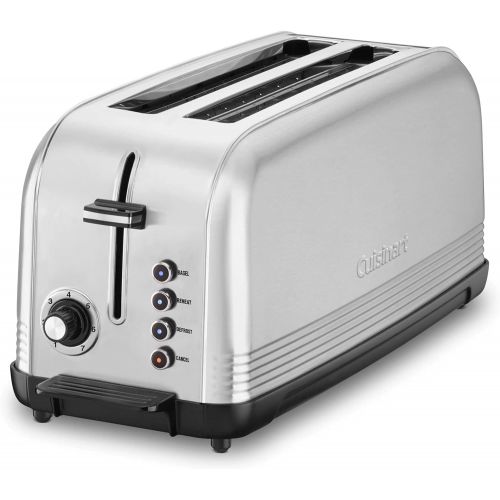  Cuisinart CPT-2500 2-Slice Long Slot Toaster (Silver) with 8-Inch Nylon Flipper Tongs Bundle (2 Items)