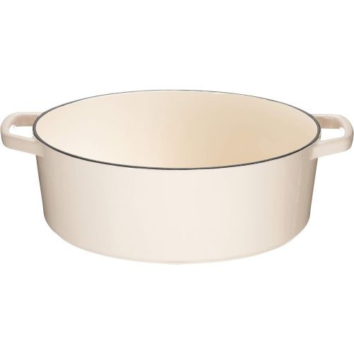  Cuisinart Chefs Classic Enameled Cast Iron 5.5-Quart Oval Covered Casserole, Enameled Cream