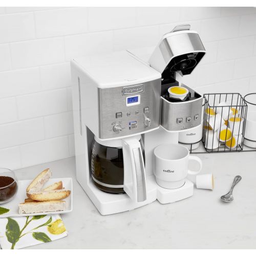  Cuisinart SS-15W Maker Coffee Center 12-Cup Coffeemaker and Single-Serve Brewer, White Stainless Steel
