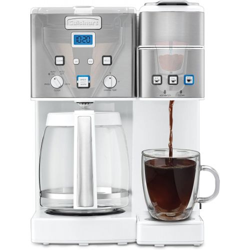  Cuisinart SS-15W Maker Coffee Center 12-Cup Coffeemaker and Single-Serve Brewer, White Stainless Steel