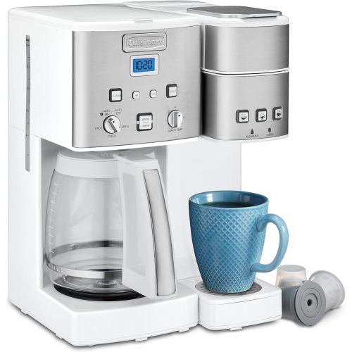  Cuisinart SS-15W Maker Coffee Center 12-Cup Coffeemaker and Single-Serve Brewer, White Stainless Steel