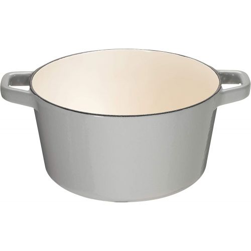  Cuisinart Chefs Classic Enameled Cast Iron 3-Quart Round Covered Casserole, Enameled Cool Grey