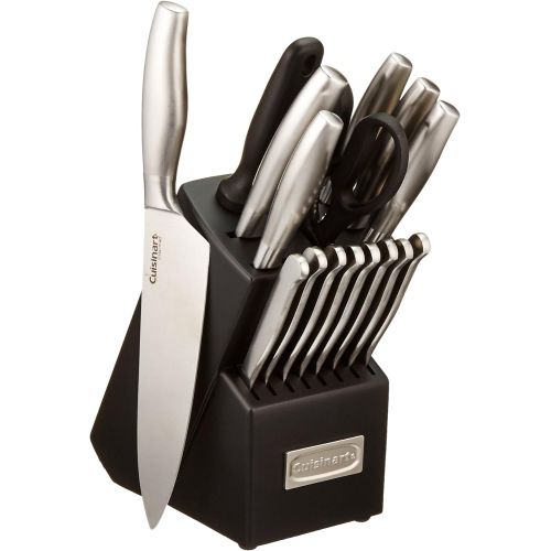  Cuisinart C77SS-17P 17-Piece Artiste Collection Cutlery Knife Block Set, Stainless Steel