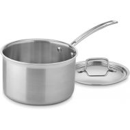 Cuisinart MCP194-20N Multiclad Pro Triple Ply Stainless Cookware 4-Quart Skillet, 4 qt, Saucepan w/Cover