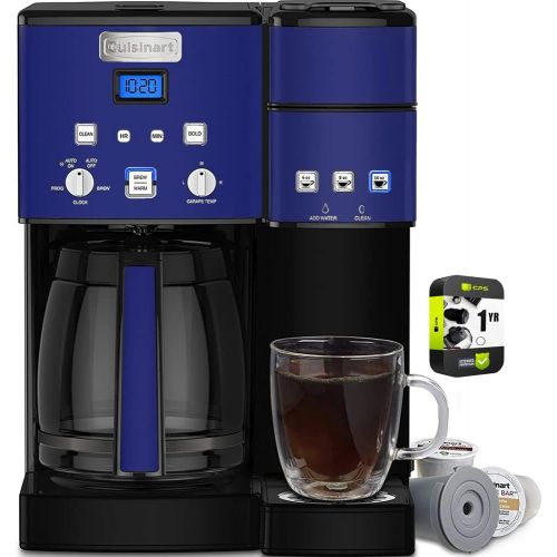  Cuisinart SS-15NVP1 Coffee Center 12 Cup Coffee Maker and Single-Serve Brewer Navy Bundle with 1 YR CPS Enhanced Protection Pack