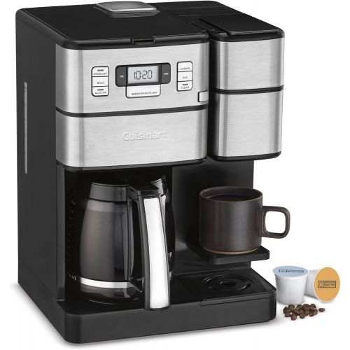  Cuisinart SS-GB1 Coffee Center Grind & Brew Plus, Built-in Coffee Grinder, Coffeemaker and Single-serve Brewer, Black/Silver