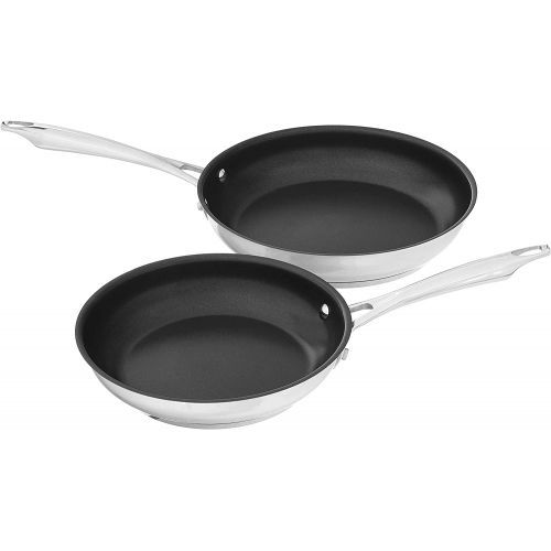  CUISINART 8922-810NS Professional Series 2-Piece Stainless Steel Nonstick Skillet Set, 8” & 10