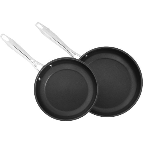  CUISINART 8922-810NS Professional Series 2-Piece Stainless Steel Nonstick Skillet Set, 8” & 10