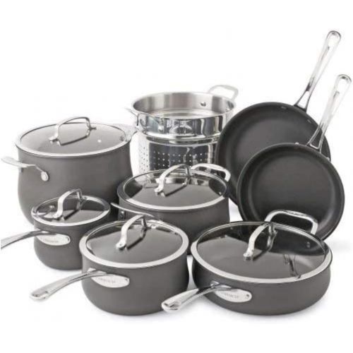  Cuisinart 64-13 13-Piece Hard Anodized Set Contour Stainless Steel Cookware, Black