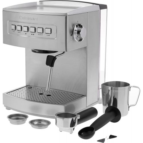  Cuisinart EM-200NP1 Programmable 15-Bar Espresso Maker, 12.8(L) x 9.25(W) x 10.63(H), Stainless Steel