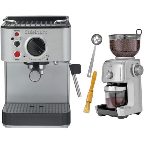  Cuisinart EM-100 Stainless Steel Espresso Maker with Conical Burr Coffee Grinder Bundle (2 Items)