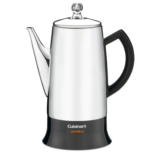  Cuisinart PRC-12 Classic 12-Cup Stainless-Steel Percolator, Black/Stainless