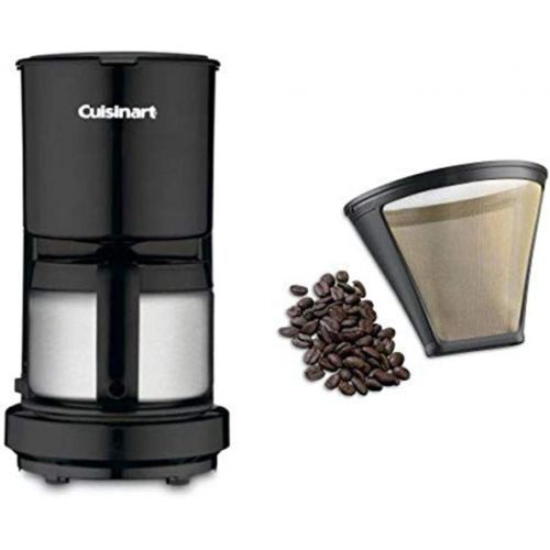  Cuisinart DCC-450BK 4-Cup Coffeemaker with Stainless-Steel Carafe, Black, and Filter Bundle