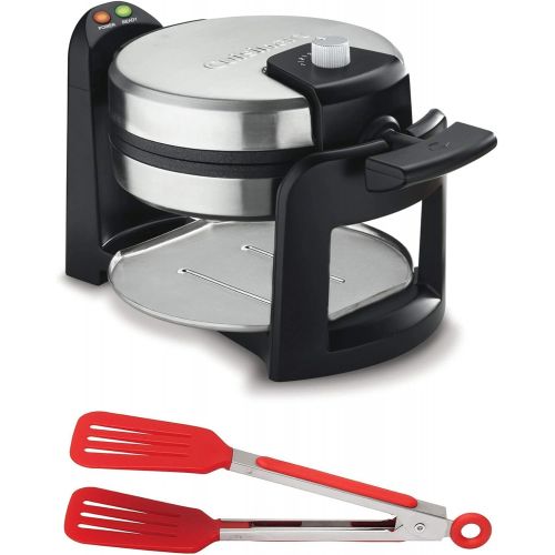  Cuisinart WAF-F30 Flip Belgian Waffle Maker with 8-Inch Nylon Flipper Tongs Bundle (2 Items)