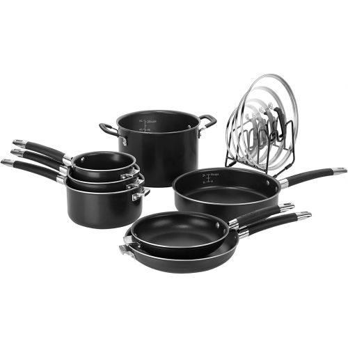  CUISINART N51-12BK SmartNest Nonstick Aluminum Nesting Cookware Set, 12 Piece, Black