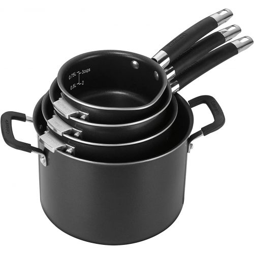  CUISINART N51-12BK SmartNest Nonstick Aluminum Nesting Cookware Set, 12 Piece, Black