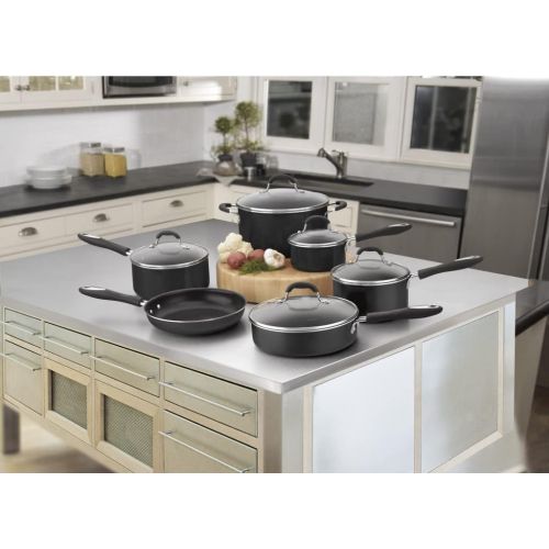  Cuisinart 11-Piece Set Advantage Nonstick Cookware, Black