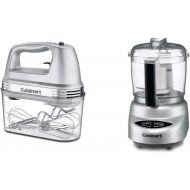 Cuisinart HM-90BCS Power Advantage Plus 9-Speed Handheld Mixer with Storage Case, Brushed Chrome & DLC-2ABC Mini Prep Plus Food Processor Brushed Chrome and Nickel