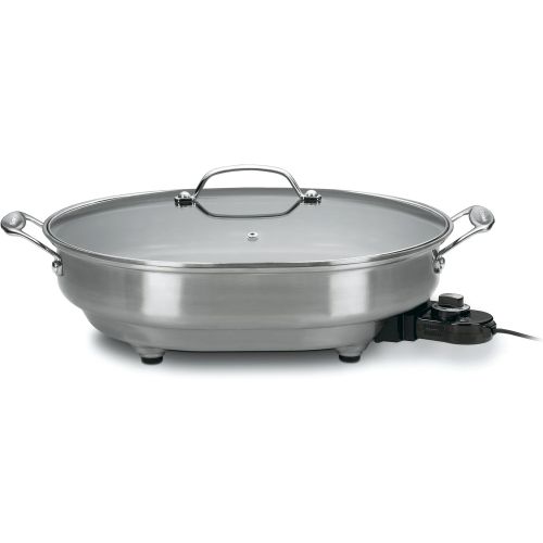  Cuisinart CSK-150 1500-Watt Nonstick Oval Electric Skillet,Brushed Stainless