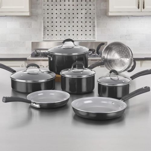  Cuisinart 54C-11BK 11-Piece Set Ceramica XT Nonstick Cookware, Black