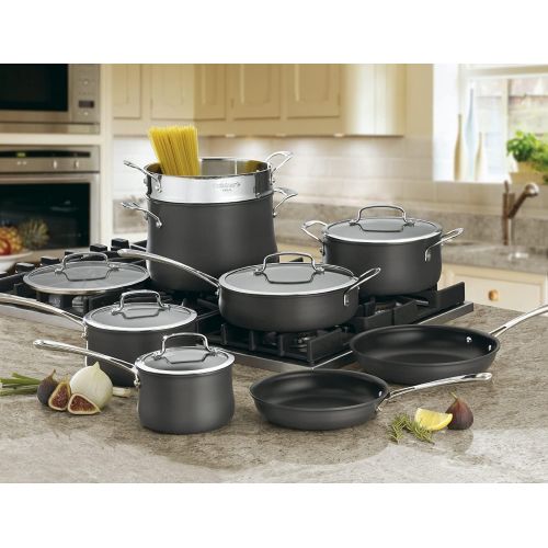  Cuisinart 64-13 13-Piece Hard Anodized Set Contour Stainless Steel Cookware, Black