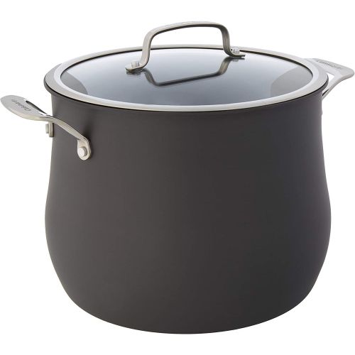  Cuisinart 6466-26 Hard Anodized 12-Quart Stockpot with Cover Contour Stainless Steel Cookware, Black