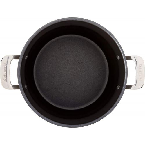  Cuisinart 6466-26 Hard Anodized 12-Quart Stockpot with Cover Contour Stainless Steel Cookware, Black