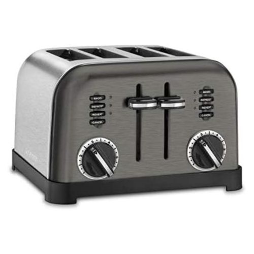  Cuisinart CPT-180BKS Classic 4-Slice Toaster, Black/Stainless Steel