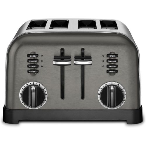  Cuisinart CPT-180BKS Classic 4-Slice Toaster, Black/Stainless Steel