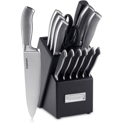  Cuisinart C77SS-15P Graphix Collection 15-Piece Cutlery Knife Block Set, Stainless Steel