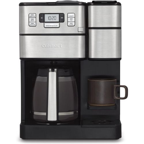  Cuisinart SS-GB1 Coffee Center Grind & Brew Plus, Built-in Coffee Grinder, Coffeemaker and Single-serve Brewer, Black/Silver