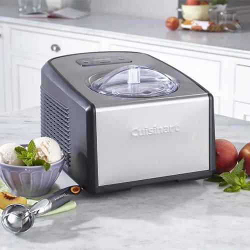  Cuisinart ICE-100 1.5-Quart Compressor Ice Cream and Gelato Maker, Black/Stainless