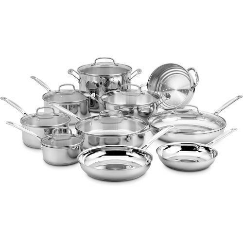  Cuisinart 77-17N Stainless Steel Chefs Classic Stainless, 17-Piece, Cookware Set