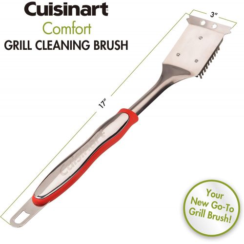  Cuisinart CGG180 CGG-180 Petit Gourmet Gas Grill with VersaStand, Red, 31.5 H x 16.5 W x 16 L & CCB-134 Comfort Grill Cleaning Brush