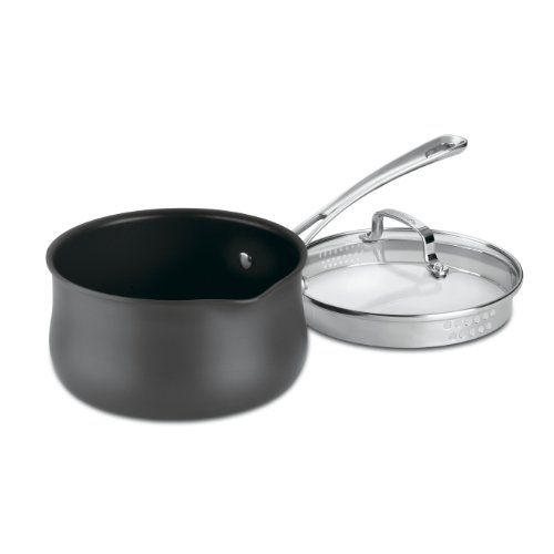  Cuisinart 6419-18P Contour Hard Anodized 2-Quart Pour Saucepan with Cover, Black: Kitchen & Dining