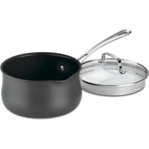  Cuisinart 6419-18P Contour Hard Anodized 2-Quart Pour Saucepan with Cover, Black: Kitchen & Dining