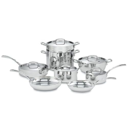  Cuisinart FCT-13 French Classic Tri-Ply Stainless 13-Piece Cookware Set, Silver: Kitchen & Dining